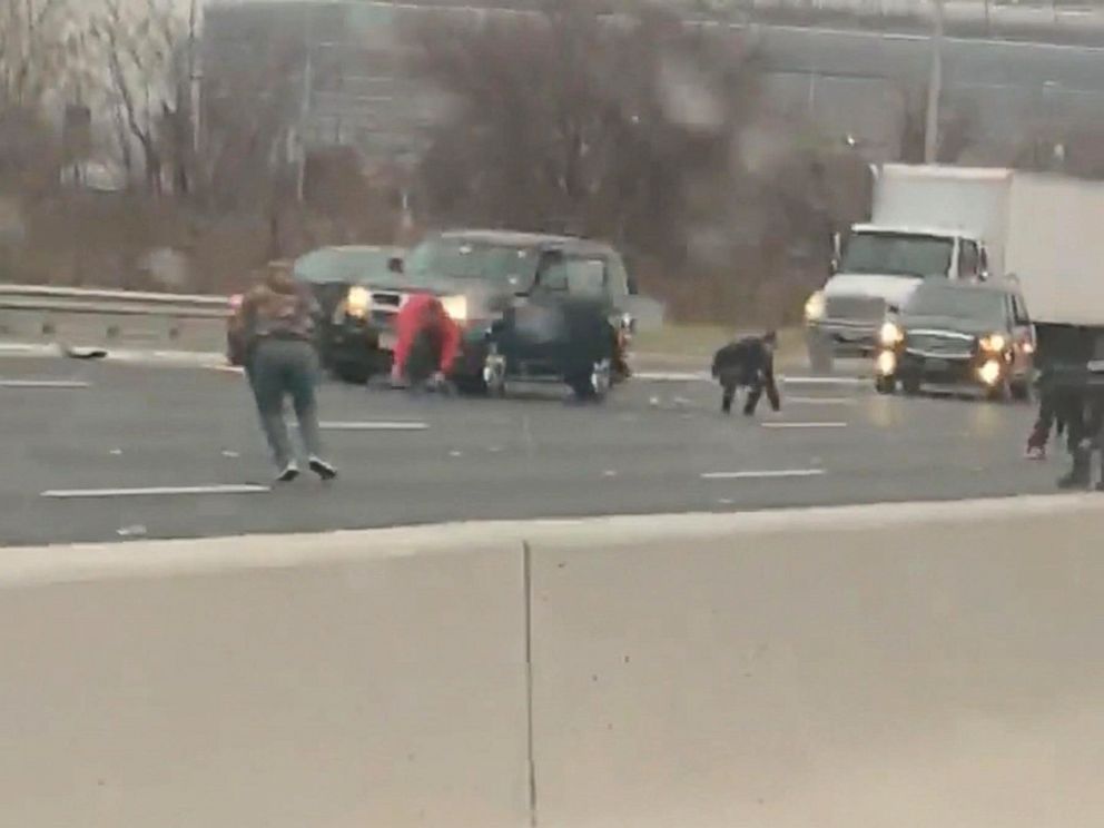 drivers for spilling out of armored truck on New highway - ABC News