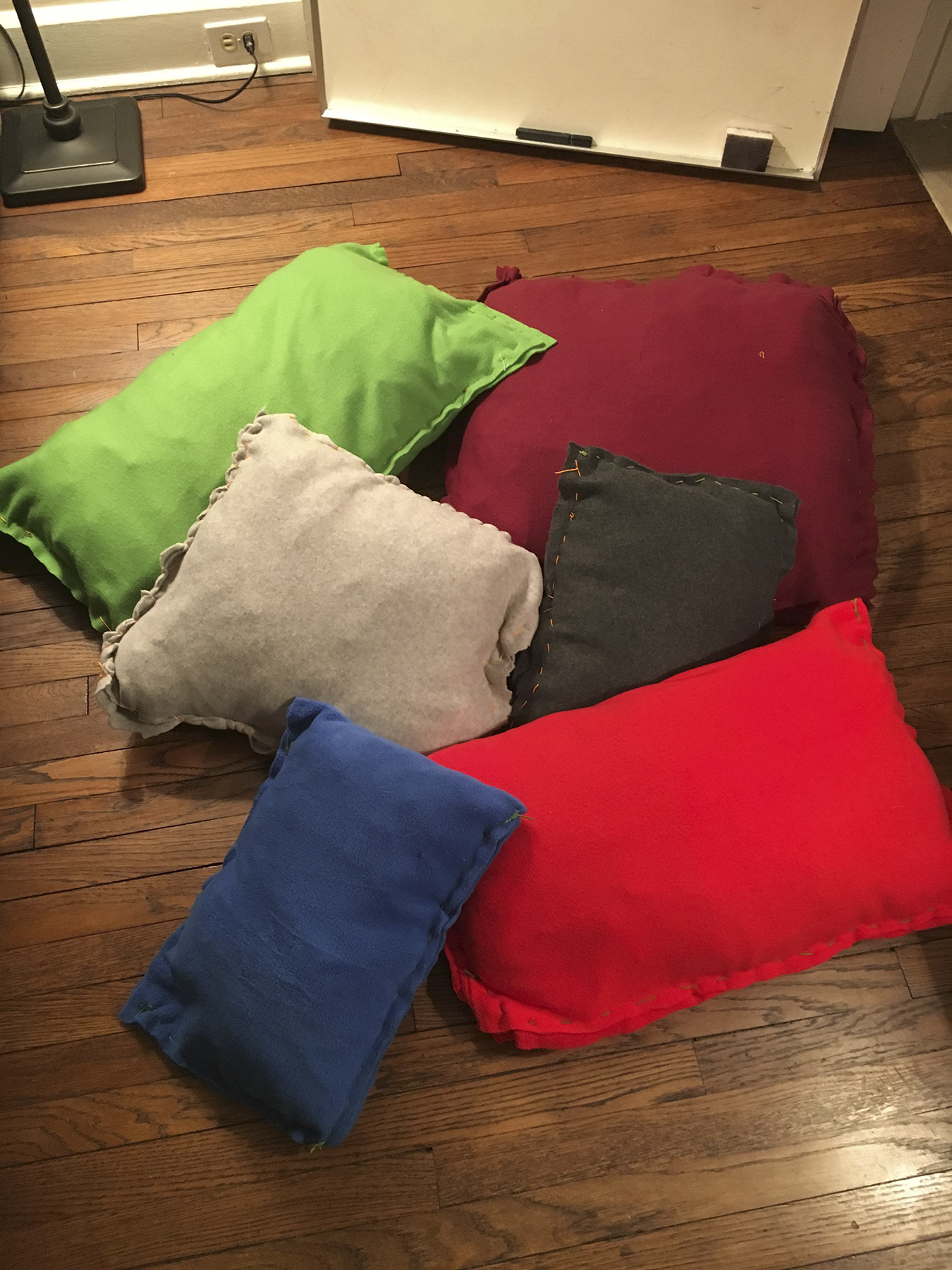 PHOTO: Homemade pillows made by Gio Dargaj, 10, for the homeless shelter in his neighborhood are photographed here. 