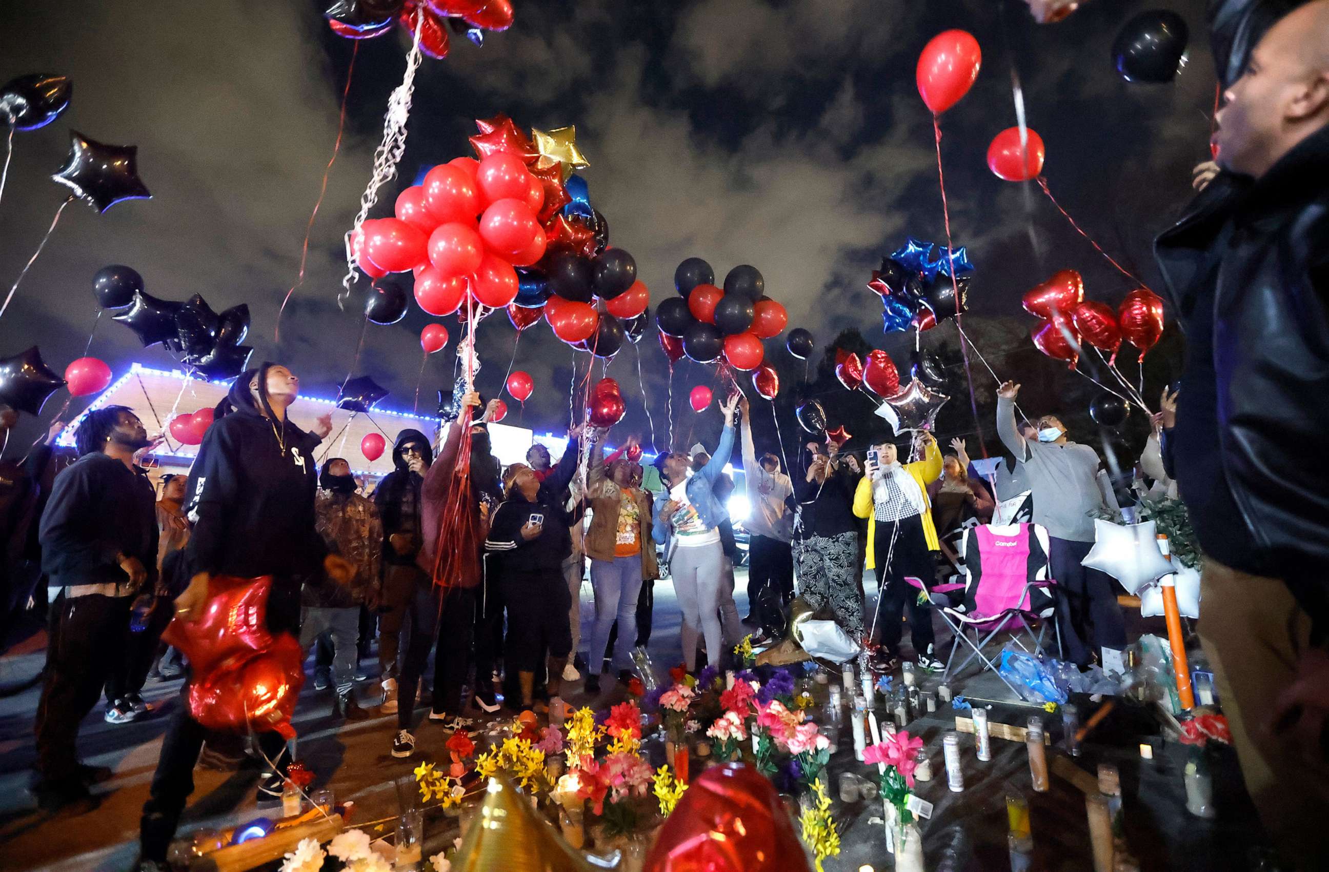 PHOTO: As attendees say "we love you boo-boo" balloons are released during a vigil for Darryl Williams outside Supreme Sweepstakes in Raleigh, N.C., Jan. 19, 2023. Williams, 32, died after he was tased by Raleigh police officers.