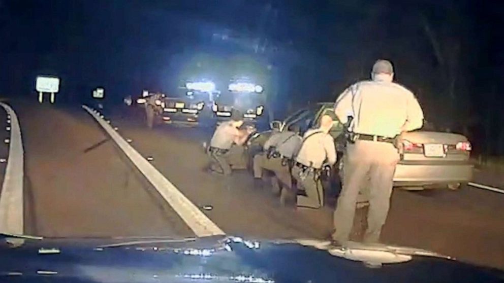 PHOTO: The city of Raleigh, North Carolina, released dashcam footage that shows a suspected kidnapper firing on police as he flees into a forest after a high-speed chase.