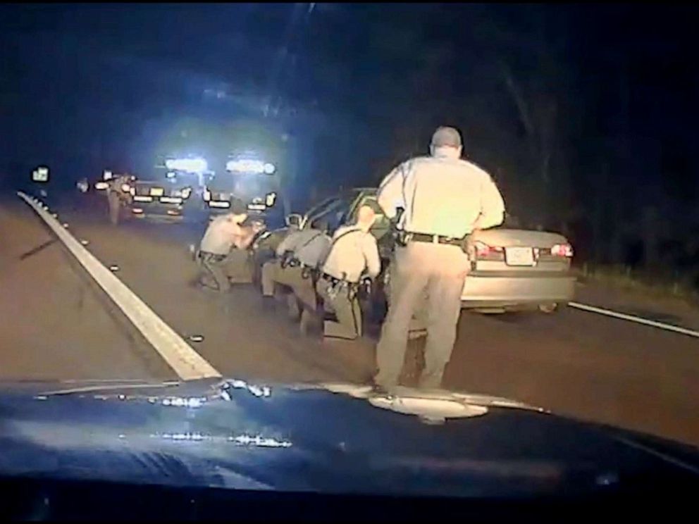 PHOTO: The city of Raleigh, North Carolina, released dashcam footage that shows a suspected kidnapper firing on police as he flees into a forest after a high-speed chase.