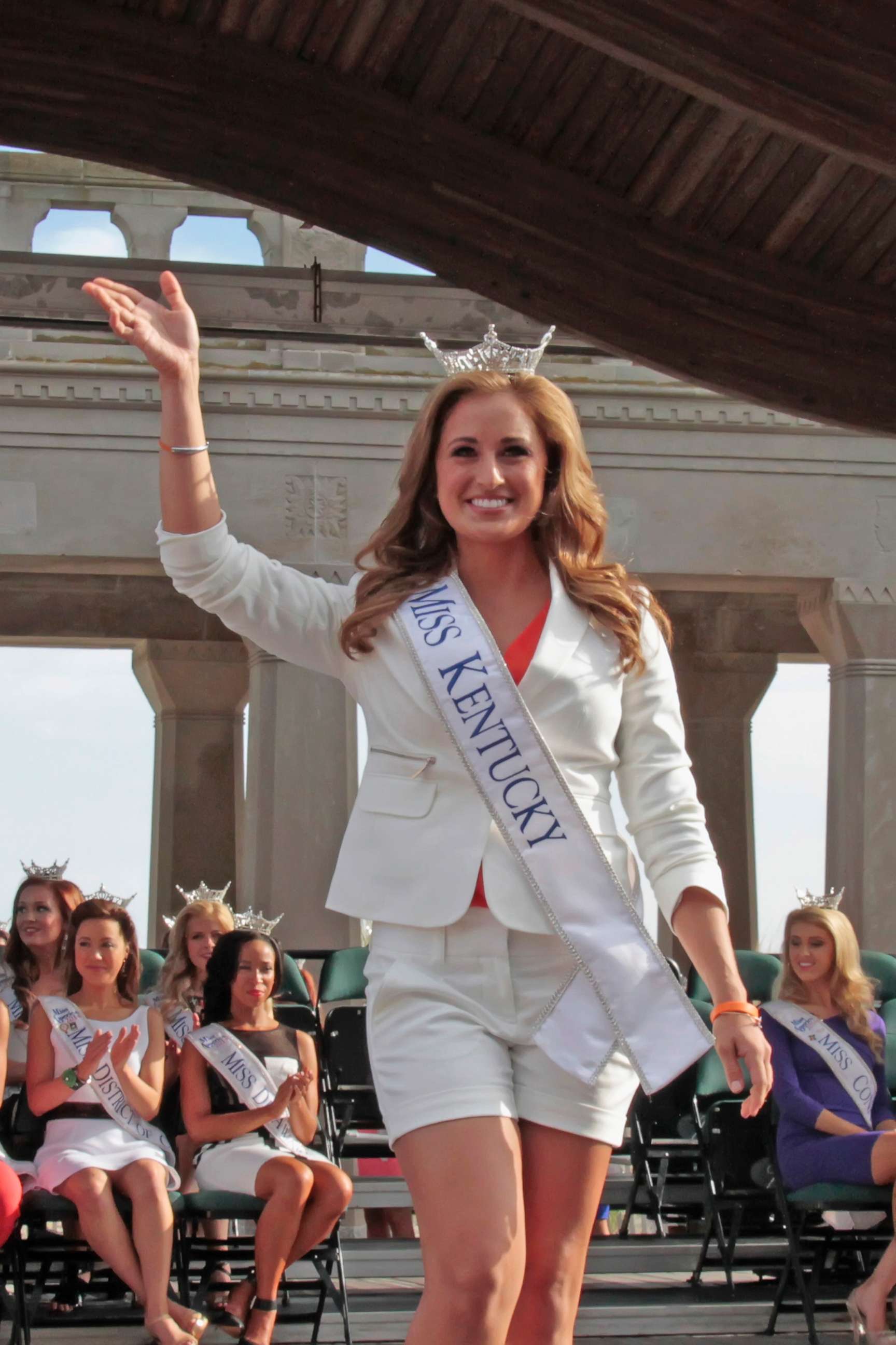 PHOTO: Ramsey Carpenter, Miss Kentucky enters during opening ceremonies at Atlantic City Boardwalk Hall, Sept. 3, 2014, in Atlantic City.  