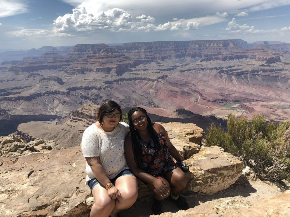 PHOTO: Rana Zoe Mungin, a 30-year-old teacher from Brooklyn, New York, is pictured with Nohemi Maciel during a trip to the Grand Canyon in Arizona in 2018.