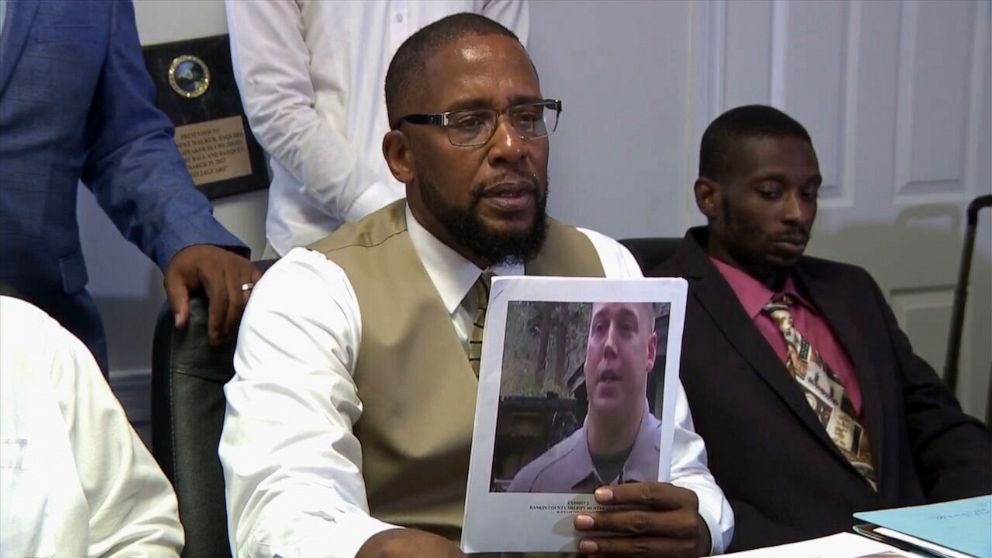 PHOTO: A press conference was held on July 13, 2023, in Jackson, Mississippi, to discuss the Rankin County Sheriff's Department abuse of Michael Jenkins and Eddie Parker.