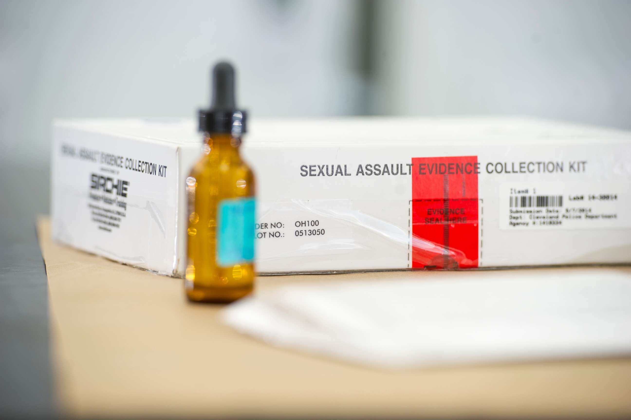 PHOTO: A sexual assault evidence collection kit sits in the Ohio Bureau of Criminal Investigation Laboratory on Jan. 27, 2016, in Richfield, Ohio.