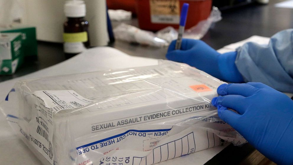 PHOTO: In this April 2, 2015, file photo, a sexual assault evidence kit is logged in the biology lab in Houston.