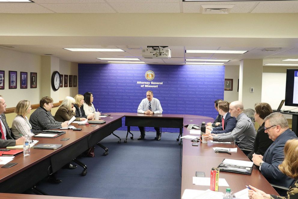 PHOTO: Missouri Attorney General Eric Schmitt conducts a "SAFE Kits" Working Group Meeting.