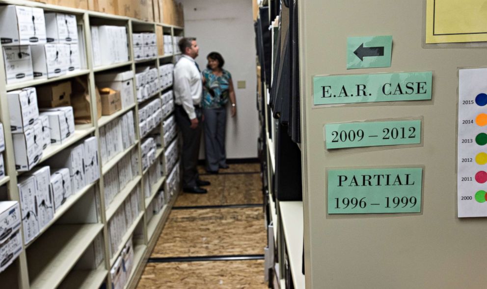 PHOTO: An evidence room from the "Golden State Killer" investigation.