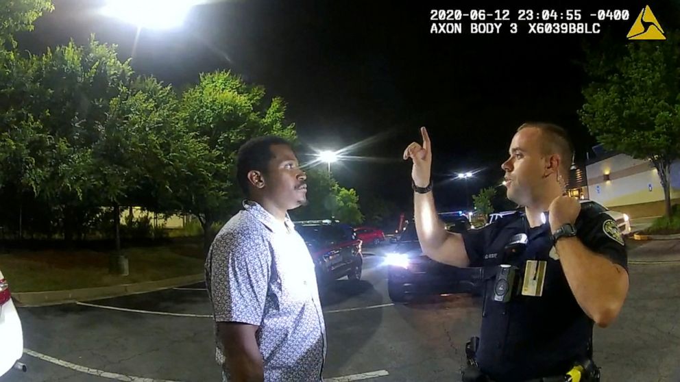 PHOTO: Frame grab from police camera footage of the arrest of Rayshard Brookes by Atlanta Police, June 13, 2020.