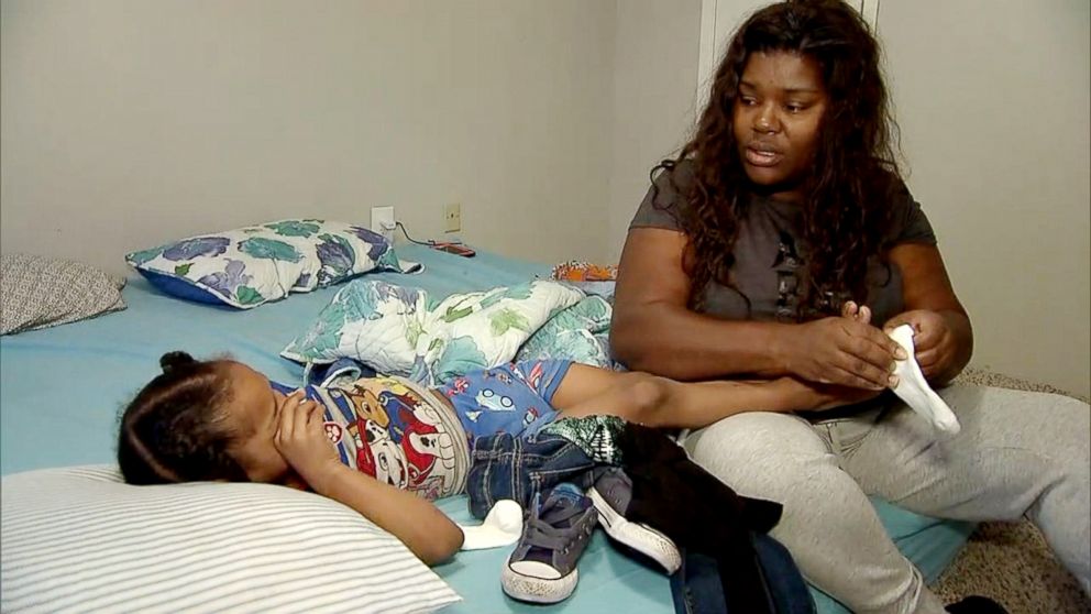 PHOTO: Iashia Nelson, the woman whose plea for rescue from the roof of a Houston building during Hurricane Harvey went viral, is pictured here with her 4-year-old son two months after Harvey.