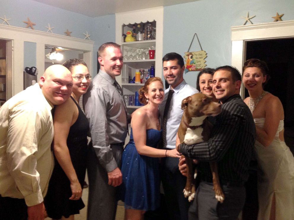 PHOTO: Ricky Chakoutis (far left) next to girlfriend Amanda Abreu at friends party in an undated photo before weight loss.