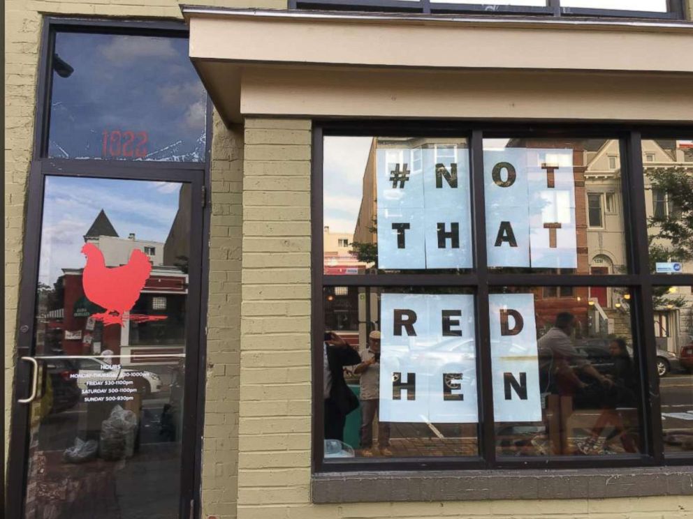 PHOTO: A Red Hen restaurant in Washington D.C. is taking steps to make sure diners know they are not the Red Hen that kicked out White House press secretary Sarah Sanders.