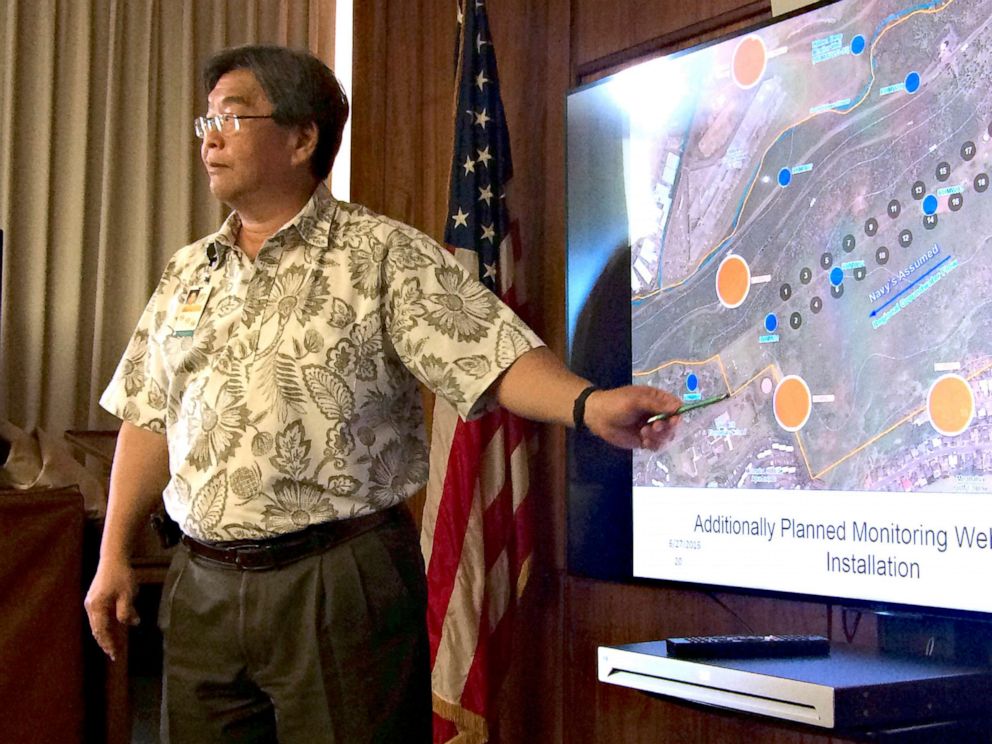 PHOTO: Honolulu Board of Water Supply chief engineer Ernest Lau shows where the Navy plans to build wells to monitor potential contamination from military fuel tanks, July 27, 2016. The Navy found diesel fuel in the Aiea-Halawa water shaft in 2021. 