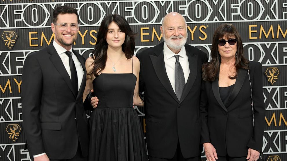 PHOTO: Jake Reiner, Romy Reiner, Rob Reiner, and Michele Reiner attend the 75th Primetime Emmy Awards at Peacock Theater on January 15, 2024 in Los Angeles, California.