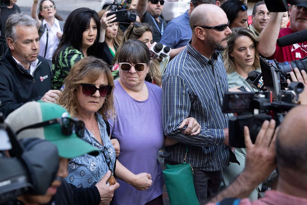 PHOTO: Jack Michael Teixeira, the suspect's father, along with relatives, leave John Joseph Moakley United States Courthouse following the suspect, Jack Teixeira's arraignment, on April 14, 2023, in Boston.