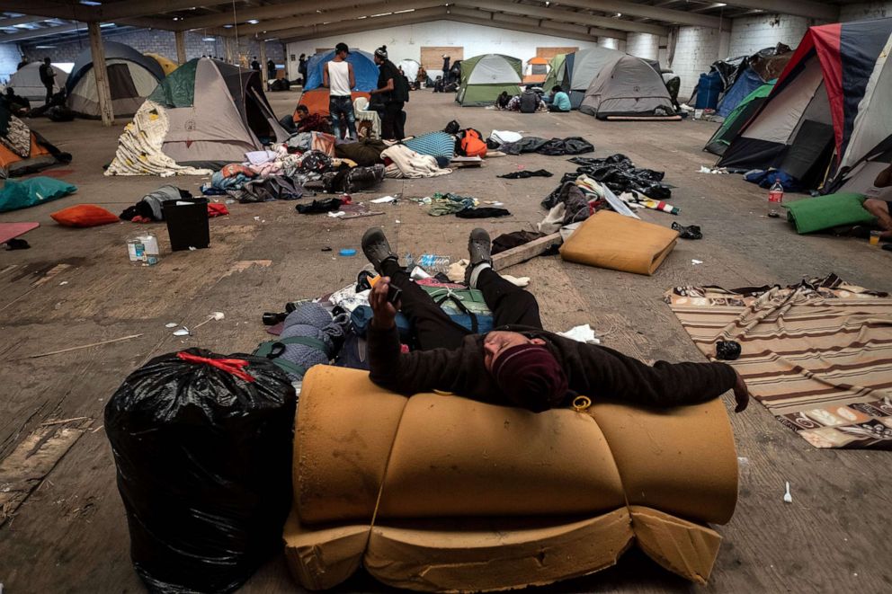 PHOTO: Central American migrants traveling to the United States stay at a shelter in downtown Tijuana before they are relocated to other shelters in Tijuana, Baja California state, Mexico, on Jan. 4, 2019.