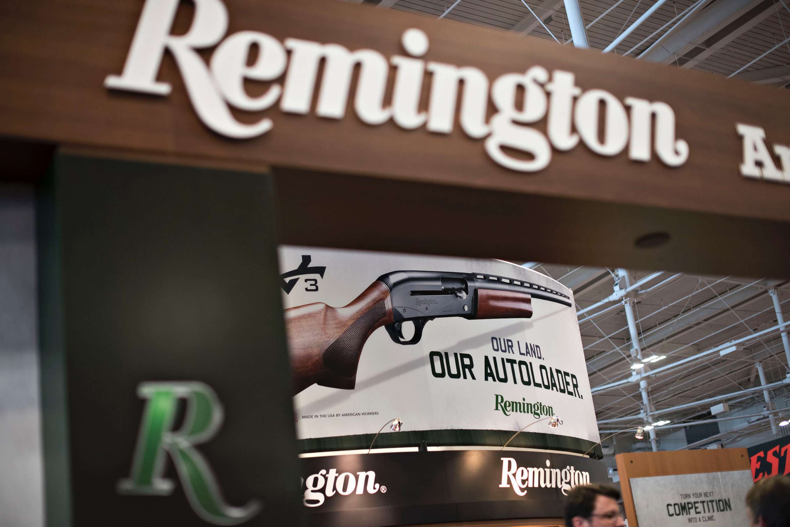 PHOTO: The Remington Arms Co. LLC booth stands on the exhibition floor of the 144th National Rifle Association (NRA) Annual Meetings and Exhibits at the Music City Center in Nashville, April 11, 2015. 