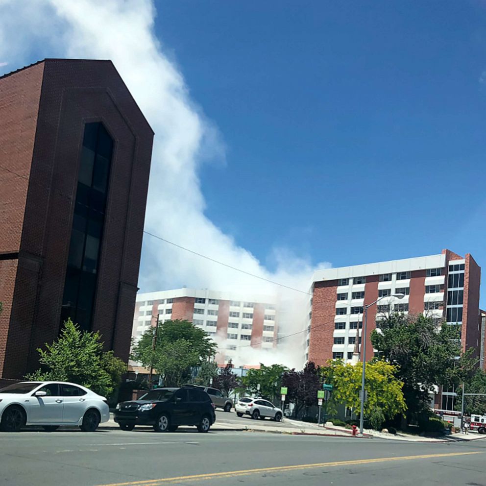 PHOTO: Authorities are responding to reports of a utility explosion on the campus of  Reno University of Nevada Reno.