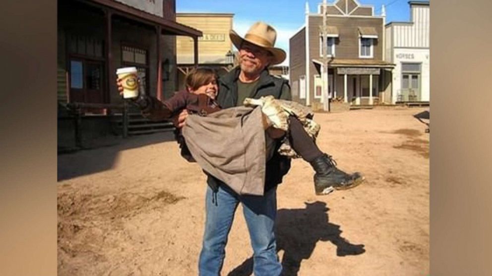 PHOTO: Thell Reed poses with "Rust" armorer Hannah Gutierrez Reed on the Bonanza Ranch when she was in 5th grade.