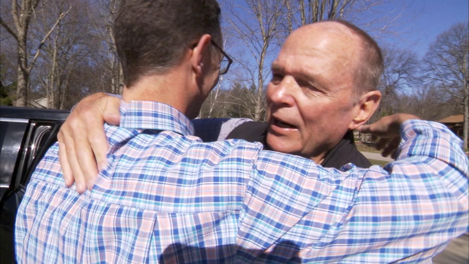 PHOTO: Tom Nuveman met his biological son, Jim Hayes, for the first time this year after the pair found each other following an Ancestry.com DNA test.