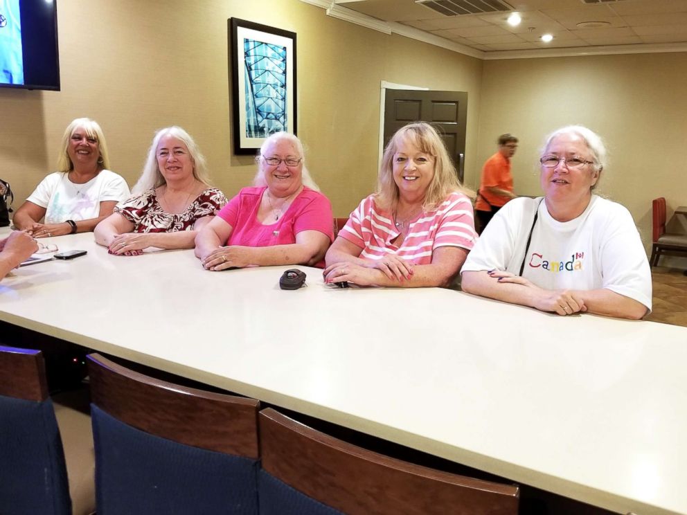 PHOTO: The five sister are pictured after they met for the first time in Omaha, Nebraska on June 17, 2018. 