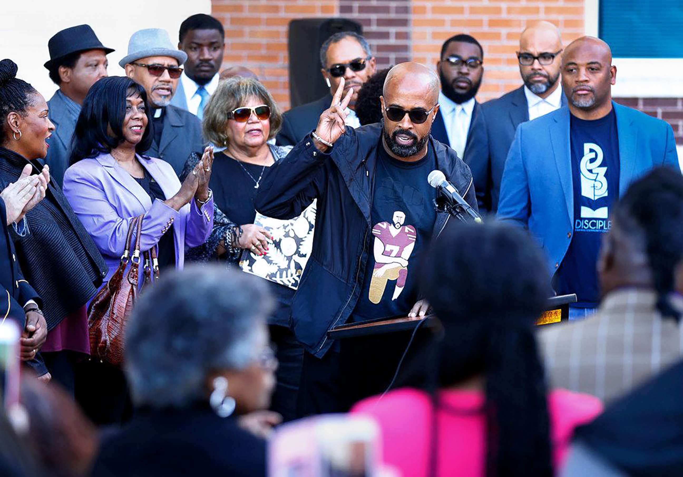 PHOTO: Rev. Fredrick Douglas Haynes, pastor of the Frederick Douglass Haynes III, pastor of the Friendship-West Baptist Church in Dallas, speaks at an event.