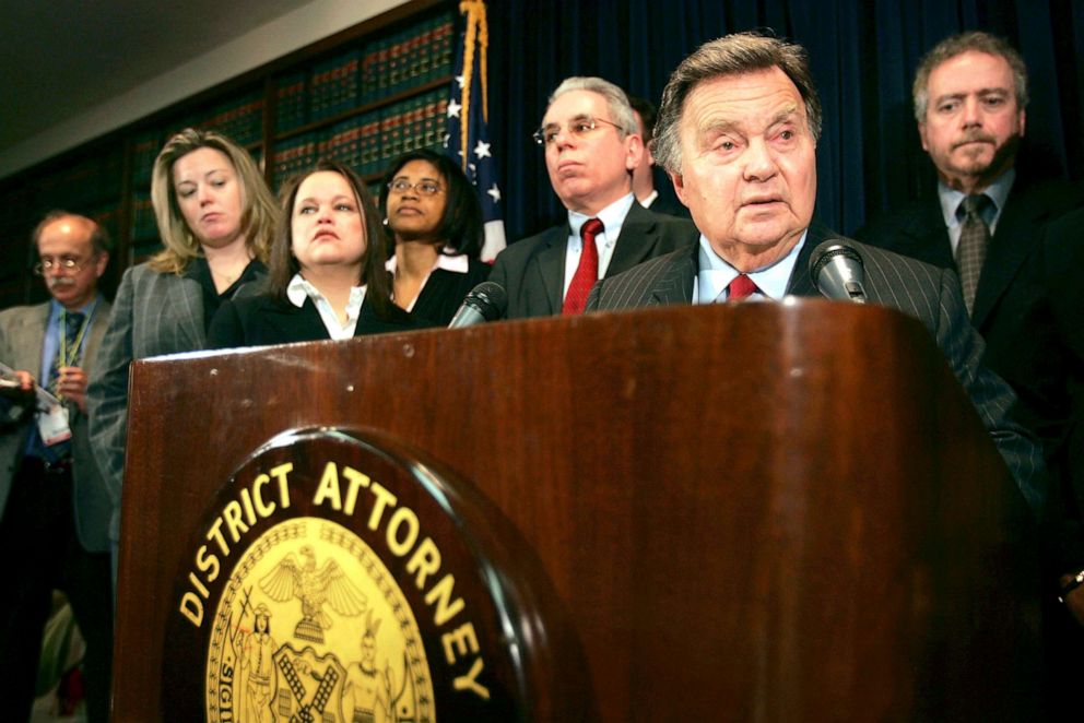 PHOTO: Queens District Attorney Richard Brown announces indictments against three police officers involved in the shooting death of Sean Bell on November 25, 2006, at the County District Attorney's Office. Queens in New York. 