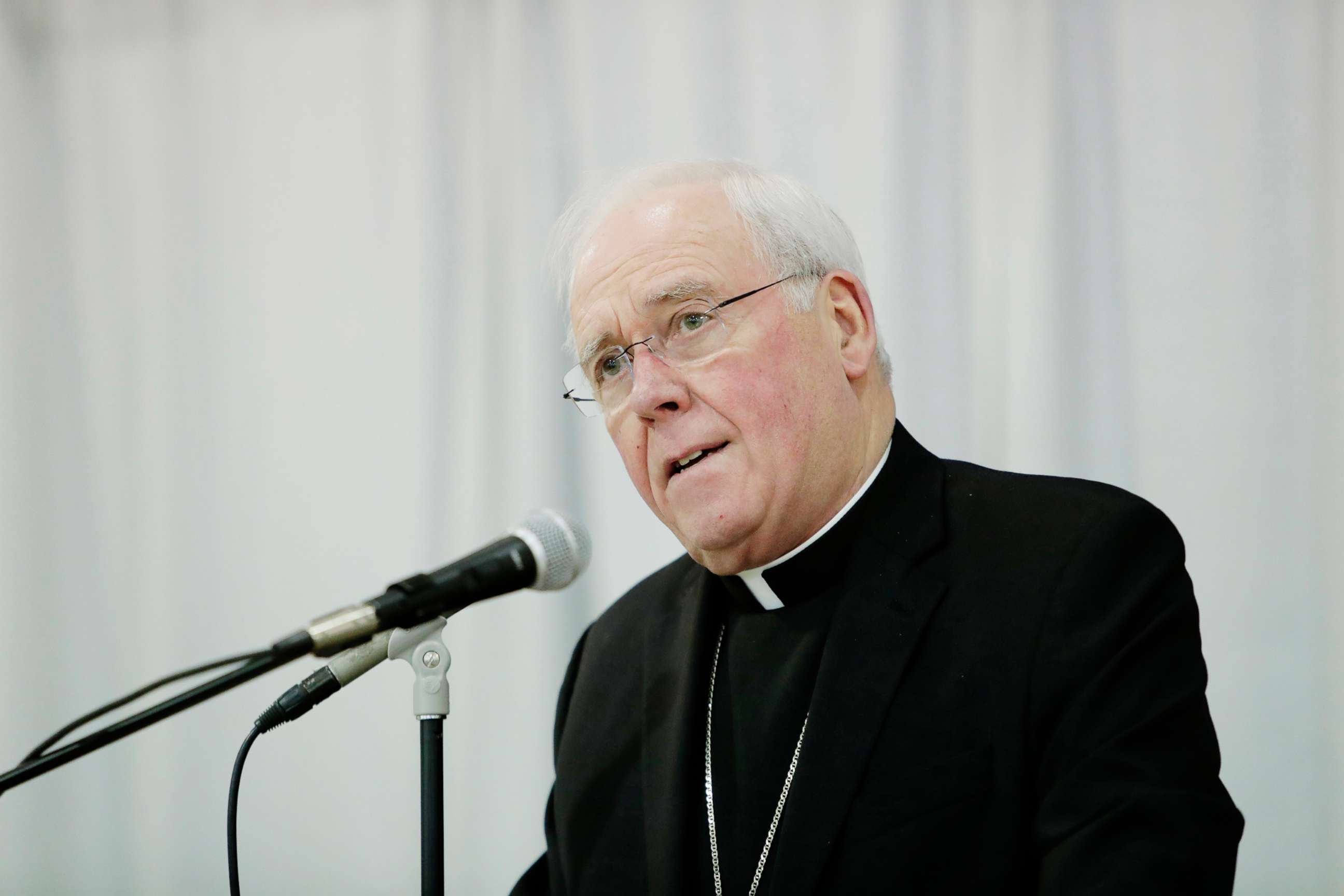 PHOTO: Bishop Richard Malone, bishop of Buffalo, speaks during a news conference Monday, Nov. 5, 2018, in Cheektowaga, N.Y.