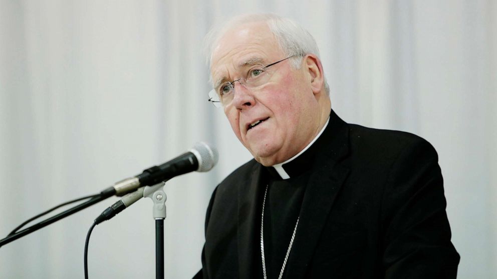 PHOTO: Bishop Richard Malone, bishop of Buffalo, speaks during a news conference Monday, Nov. 5, 2018, in Cheektowaga, N.Y.