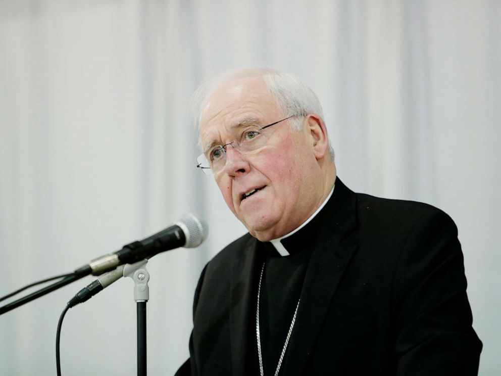 PHOTO: Bishop Richard Malone, bishop of Buffalo, speaks during a news conference Monday, Nov. 5, 2018, in Cheektowaga, N.Y.