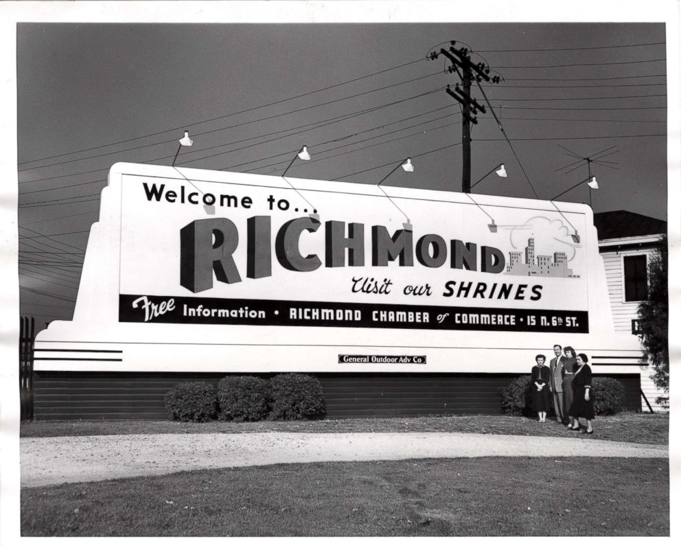 PHOTO: A billboard circa 1965 that urges tourists to "visit our shrines" in Richmond, Va. 