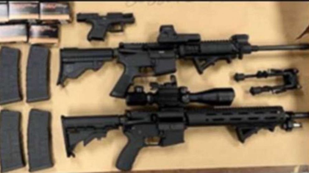 PHOTO: In this photo released by the Richmond Police Department, two assault-style rifles, a handgun and cache of magazines and several hundred rounds of ammunition are shown that were seized by police over the 4th of July holiday.