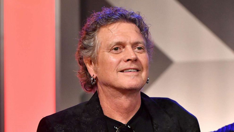 PHOTO: In this Dec. 4, 2019, file photo, Rick Allen of Def Leppard speaks during the press conference in Los Angeles.