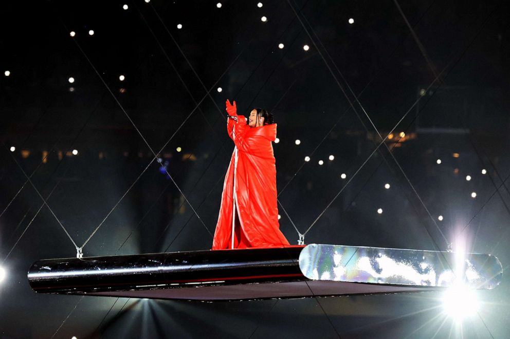 Rihanna unveils pregnancy during hit Super Bowl halftime performance - Good  Morning America