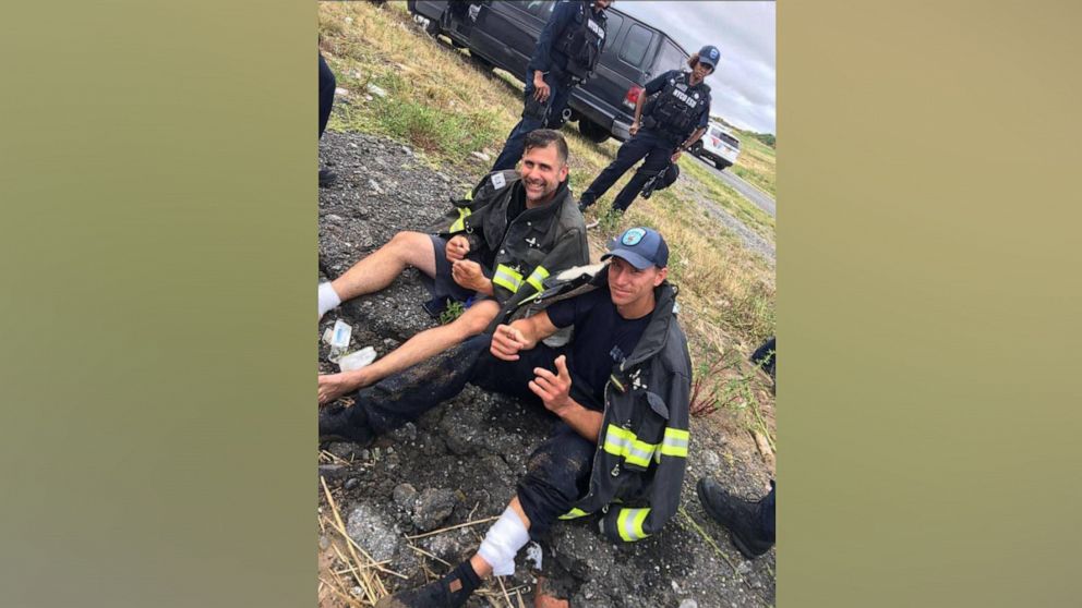 PHOTO: Rikers Island Correction Officers Larry McCardle and Gregory Braska rescued an inmate who escaped the facility and jumped into the East River on June 18, 2020.