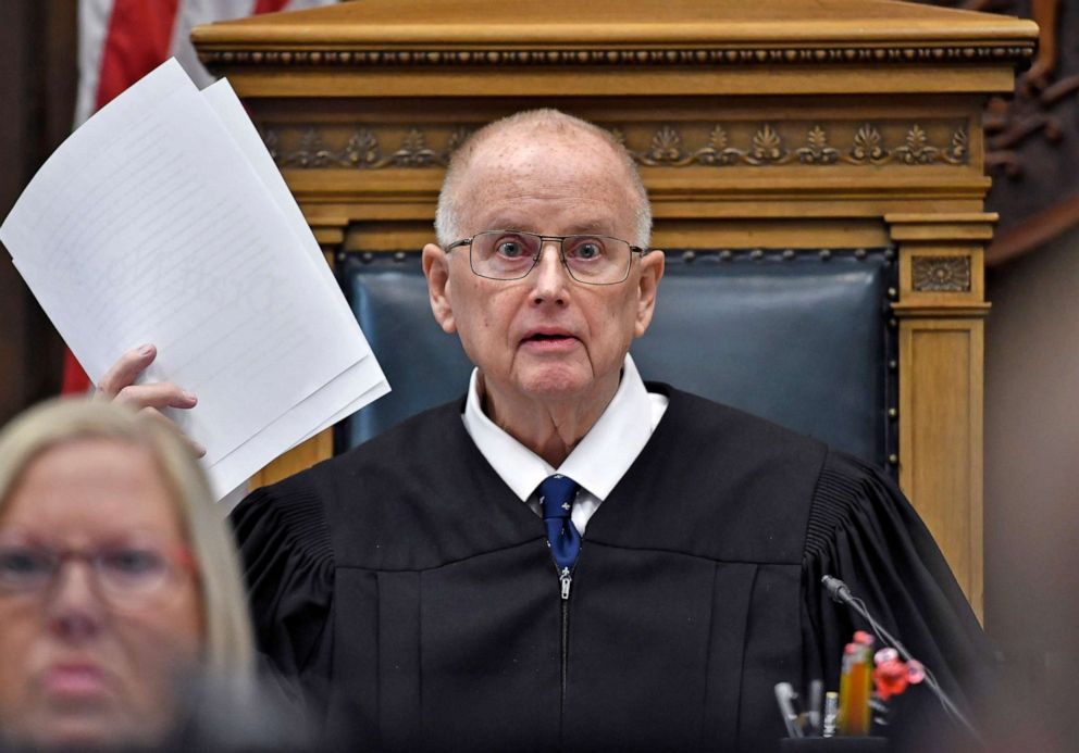 PHOTO: Judge Bruce Schroeder speaks to issues on jury instruction during Kyle Rittenhouse's trial at the Kenosha County Courthouse on Nov. 15, 2021 in Kenosha, Wis. 