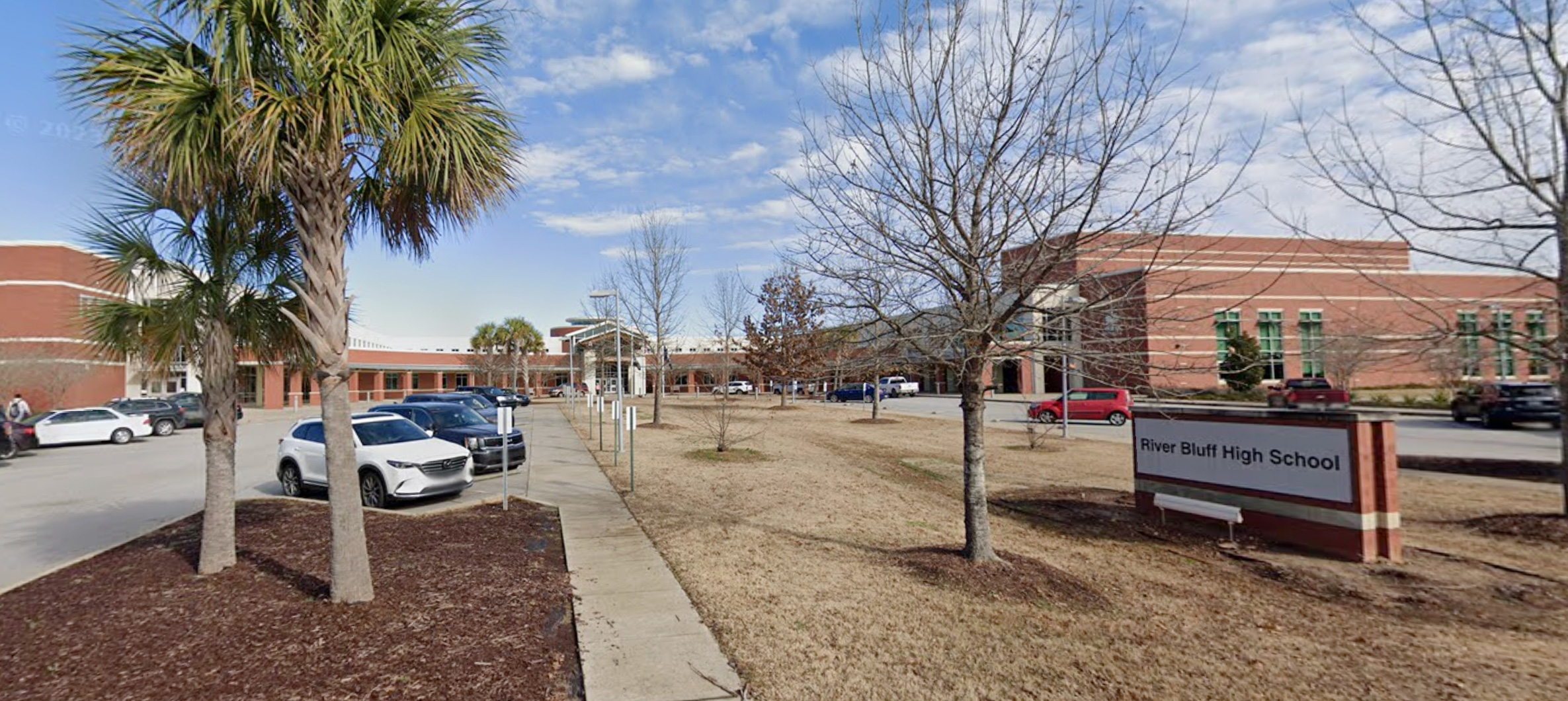 PHOTO: Entrance to River Bluff High School in South Carolina in Jan. 2023, seen from Google Street View.