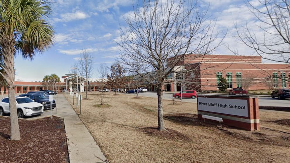 PHOTO: Entrance to River Bluff High School in South Carolina in Jan. 2023, seen from Google Street View.
