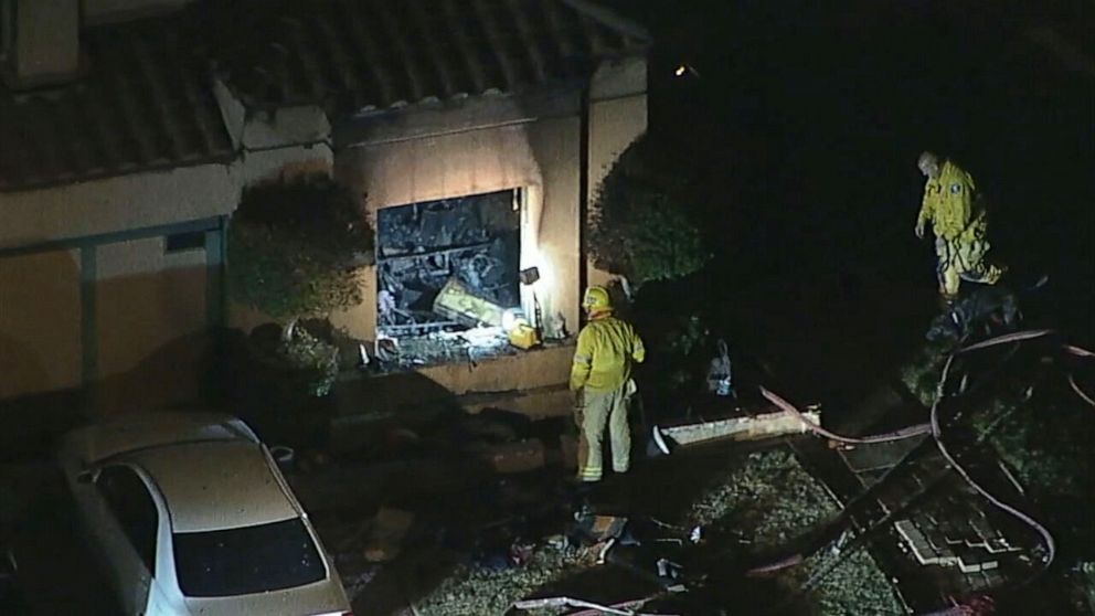 PHOTO: First responders are shown at work at the site of a fire where three homicide victims were found, in Riverside, Calif. on Nov. 26, 2022.