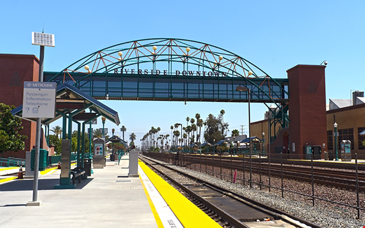 PHOTO: Riverside station in California, in an undated photo by the Southern California Regional Rail Authority.