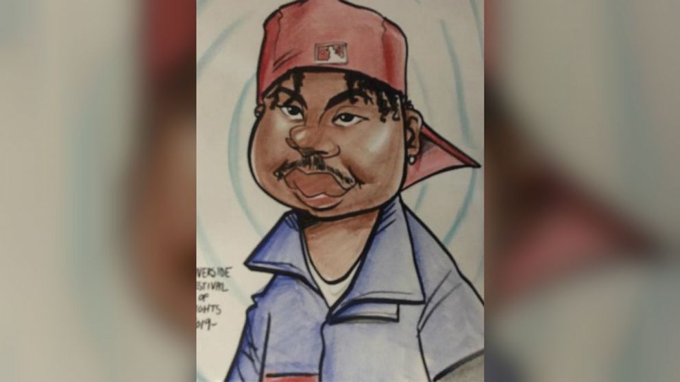 PHOTO: A robbery suspect is seen in a caricature that was drawn by an artist in Riverside, California, just before the suspect robbed the artist of $500 on Dec. 5, 2019.