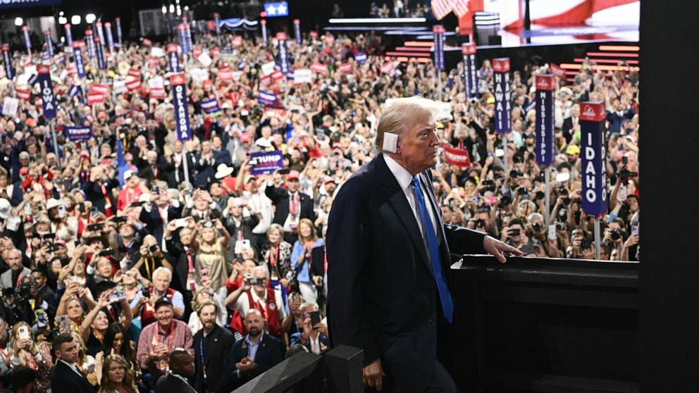 PHOTO: Former President Donald Trump attends the second day of the 2024 Republican National Convention in Milwaukee, July 16, 2024. 