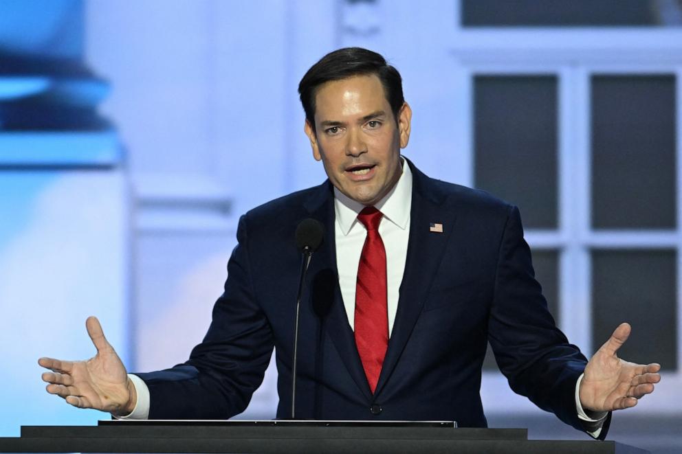 PHOTO: Sen. Marco Rubio speaks during the second day of the 2024 Republican National Convention, in Milwaukee, July 16, 2024. 