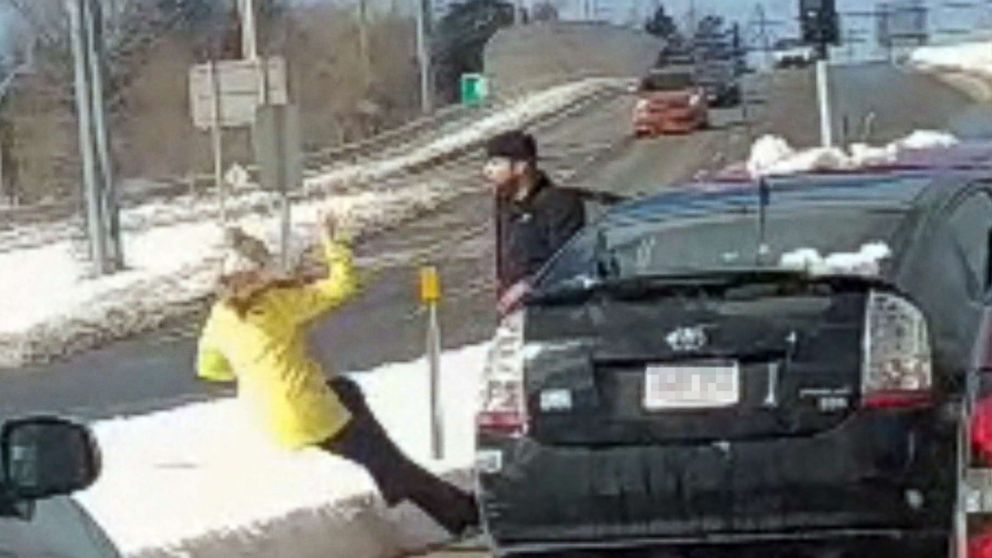An alleged road rage incident was caught on camera in Nashua, N.H. on Sunday, Feb. 18, 2018.