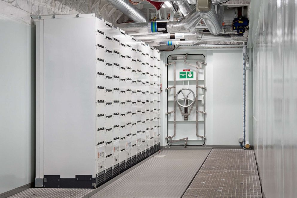 PHOTO: The battery room is shown on the MS Roald Amundsen, a hybrid powered expedition cruise ship.