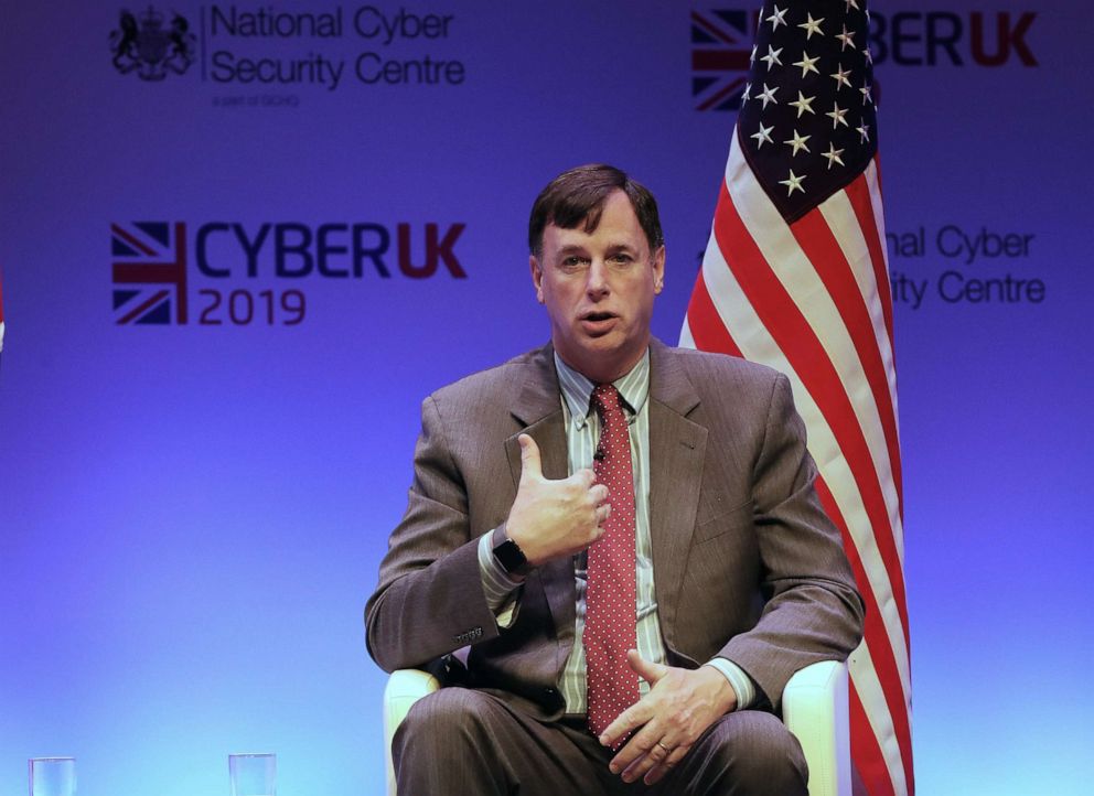 PHOTO: Homeland Security Advisor Rob Joyce speaks at an international panel discussion on Global Cyber Issues during CYBERUK held at the Scottish Event Campus in Glasgow, Scotland, April 24, 2019.