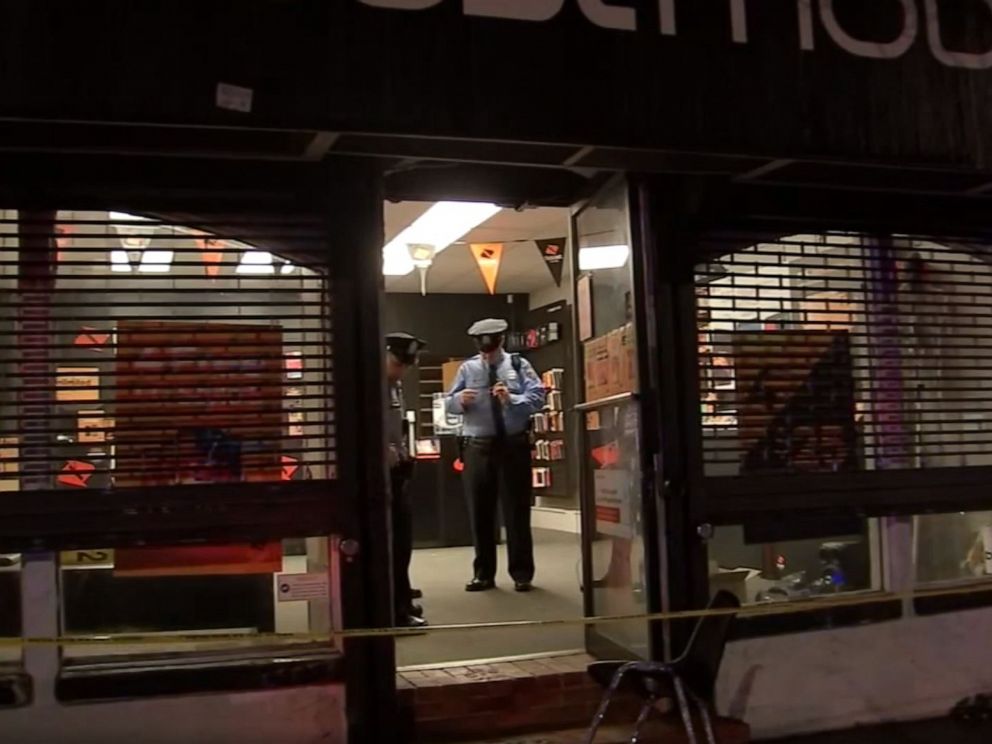 PHOTO: Police respond to a North Philadelphia cellphone store after a would-be thief got locked inside while attempting to rob it, Oct. 22, 2019.