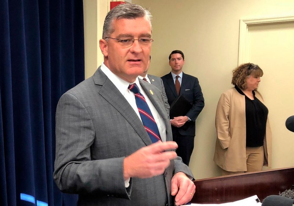 PHOTO: Republican state Sen. Robby Mills is the lead sponsor for a bill that would bar transgender girls and women from participating in school sports matching their gender identity from sixth grade through college.