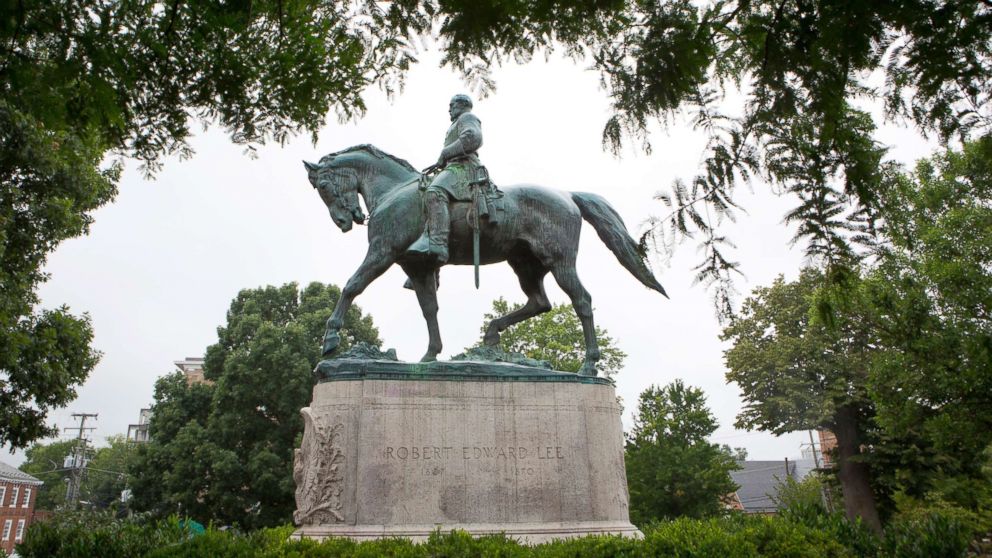 In this file photo, a statue of Confederate general Robert E. Lee sits in Emancipation Park, Aug. 15, 2017, in Charlottesville, Va.