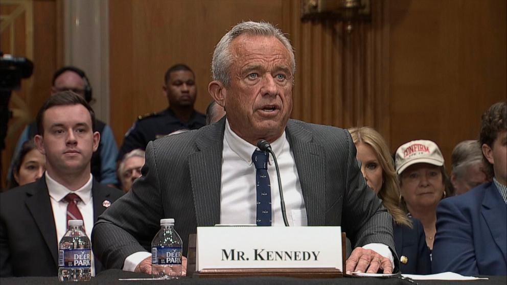 PHOTO: Robert F. Kennedy, Jr testifies on the second day of his Senate confirmation hearing in Washington, Jan. 30, 2025.